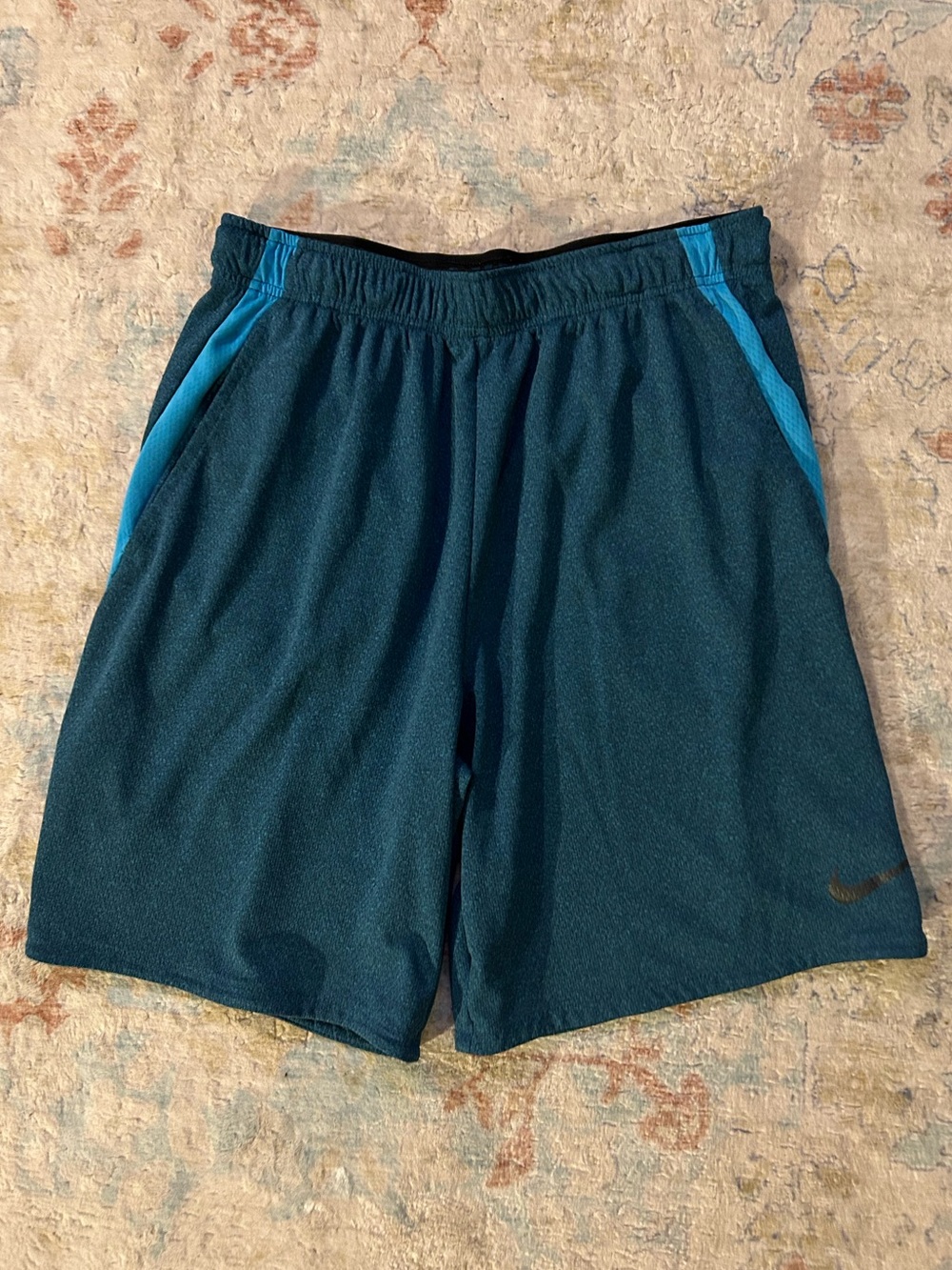 Nike Men's Athletic Shorts in Teal with Light Blue Accents